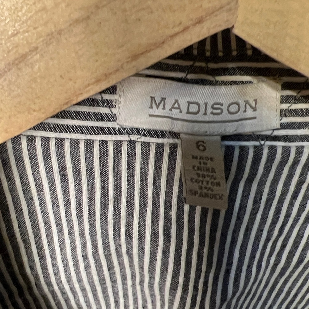 Madison Grey and White Striped Blazer - Picture 3 of 5